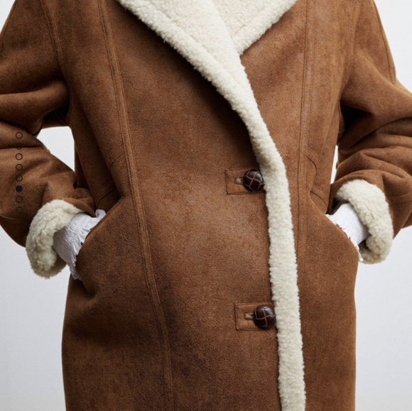 Mango oversized shearling lined coat xxs - Picture 11 of 11
